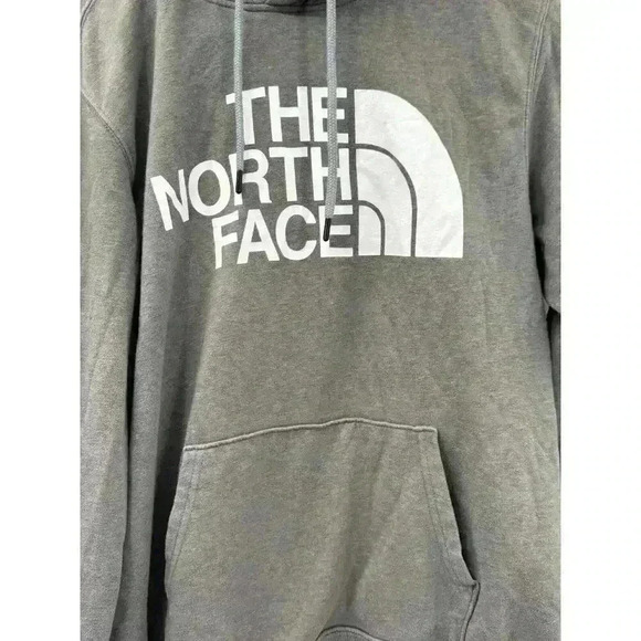 The North Face Men's Half Down Hoodie White Gray Sweatshirt Sz M Outdoor Jacket - Picture 2 of 5